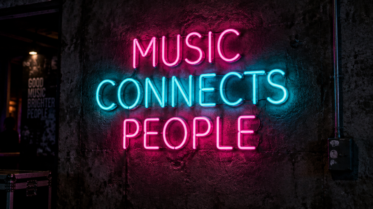 Music Connects People neon sign